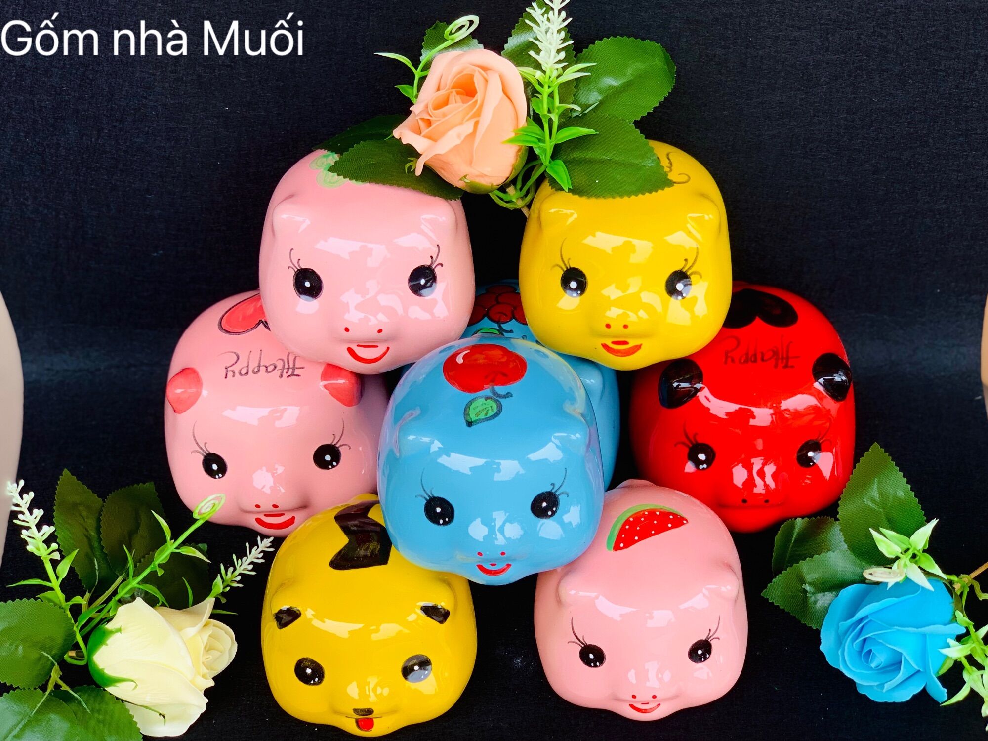 Lợn sứ mini. Lợn đất tiết kiệm, heo sứ mini. Heo tiết Kiệm.Ống tiết kiệm trang trí
