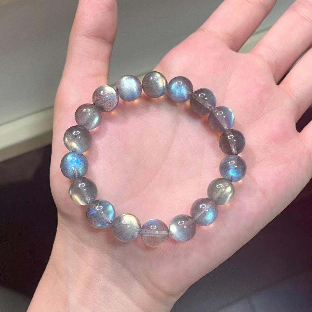 Vòng tay hắc Nguyệt quang xà cừ labradorite baracelet 6-10mm