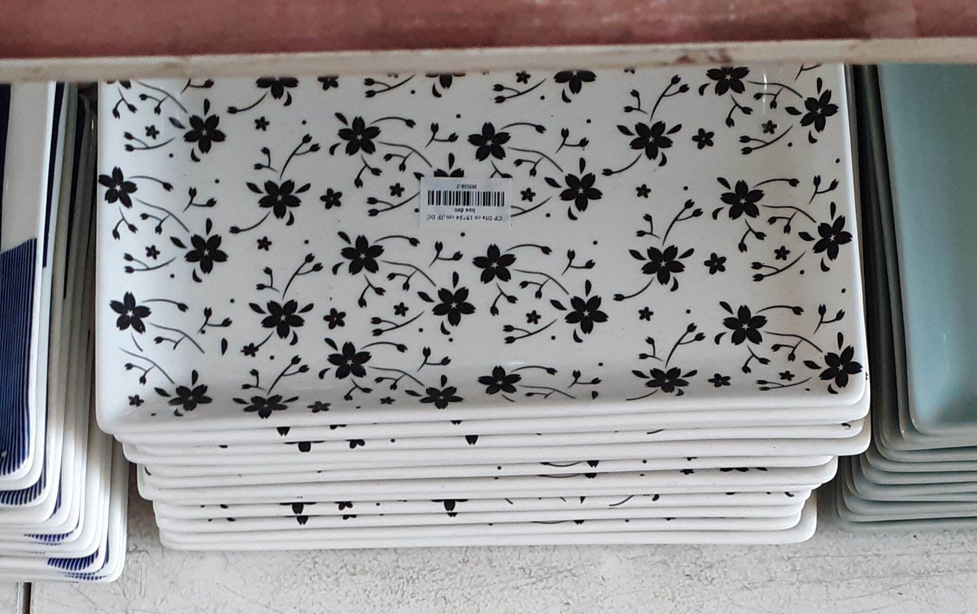 Dĩa sứ chữ nhật 25 cm cao cấp nhiều mẫu