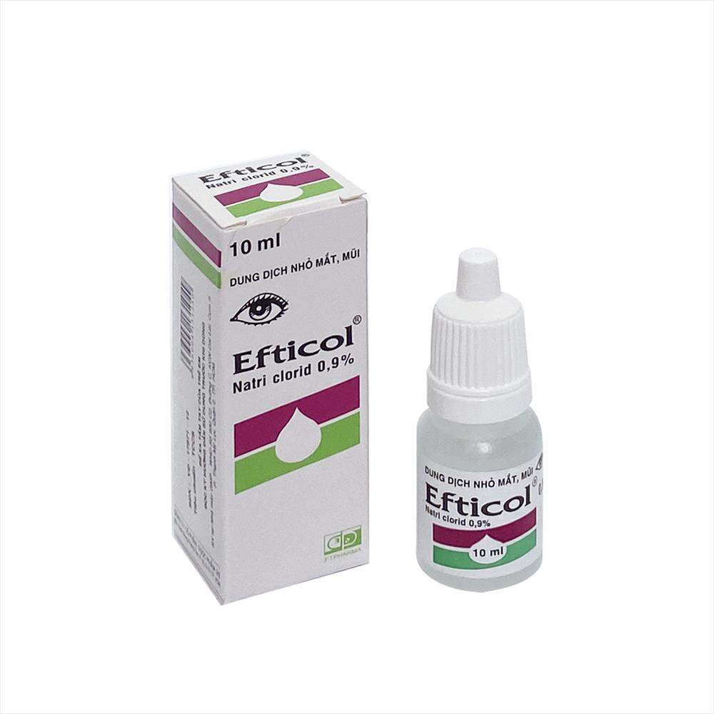 Efticol 1lốc 10chai, nước muối sinh lý nhỏ mắt mũi cho bé