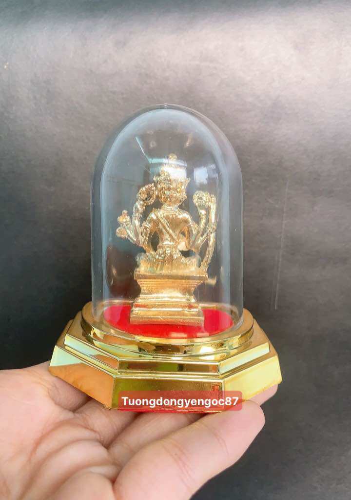 Tượng phật tứ diện lồng kính 9 cm