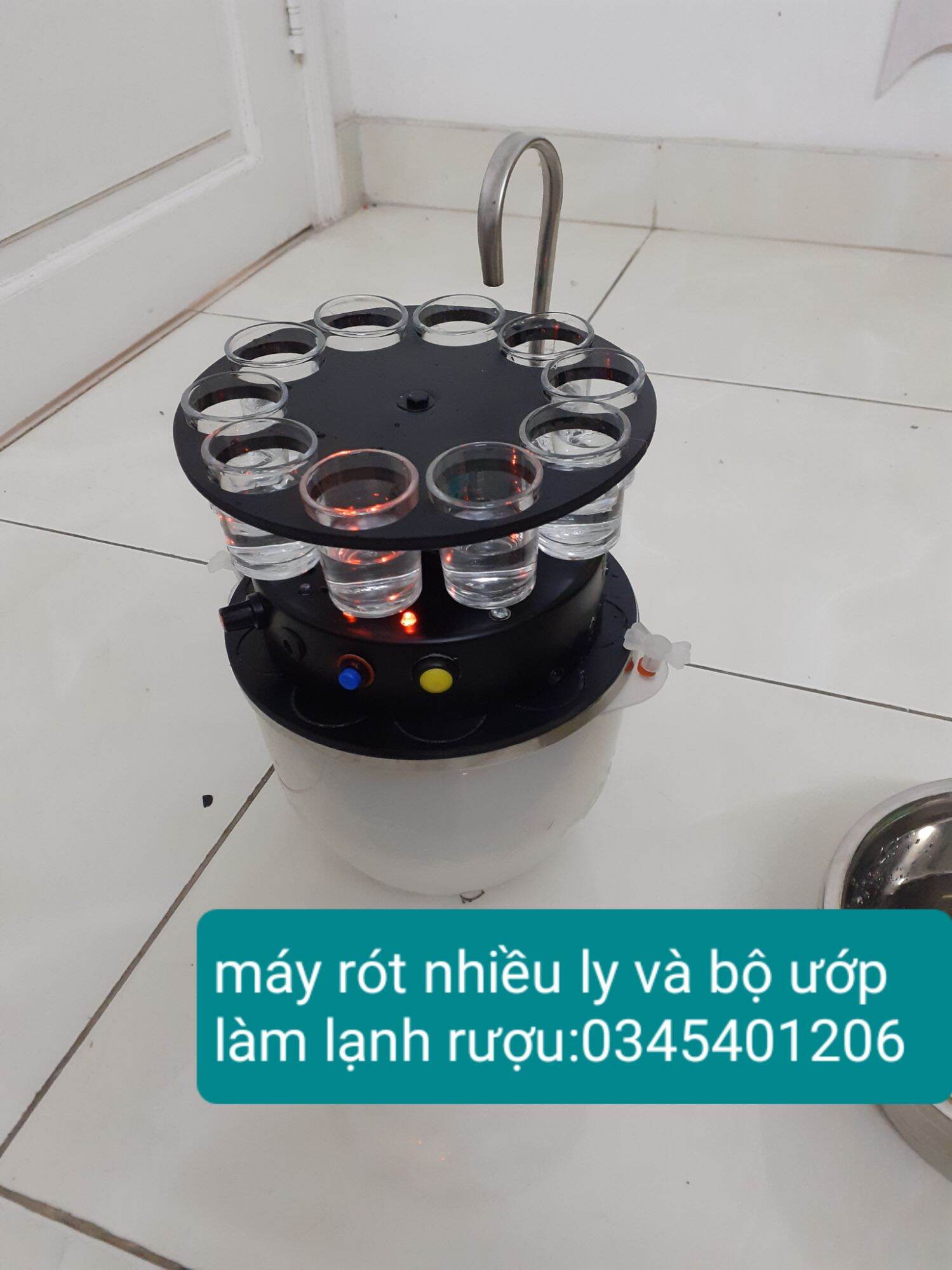 Máy rót rư.ợu tự động 10ly-khay ướp lạnh 1,2 lít