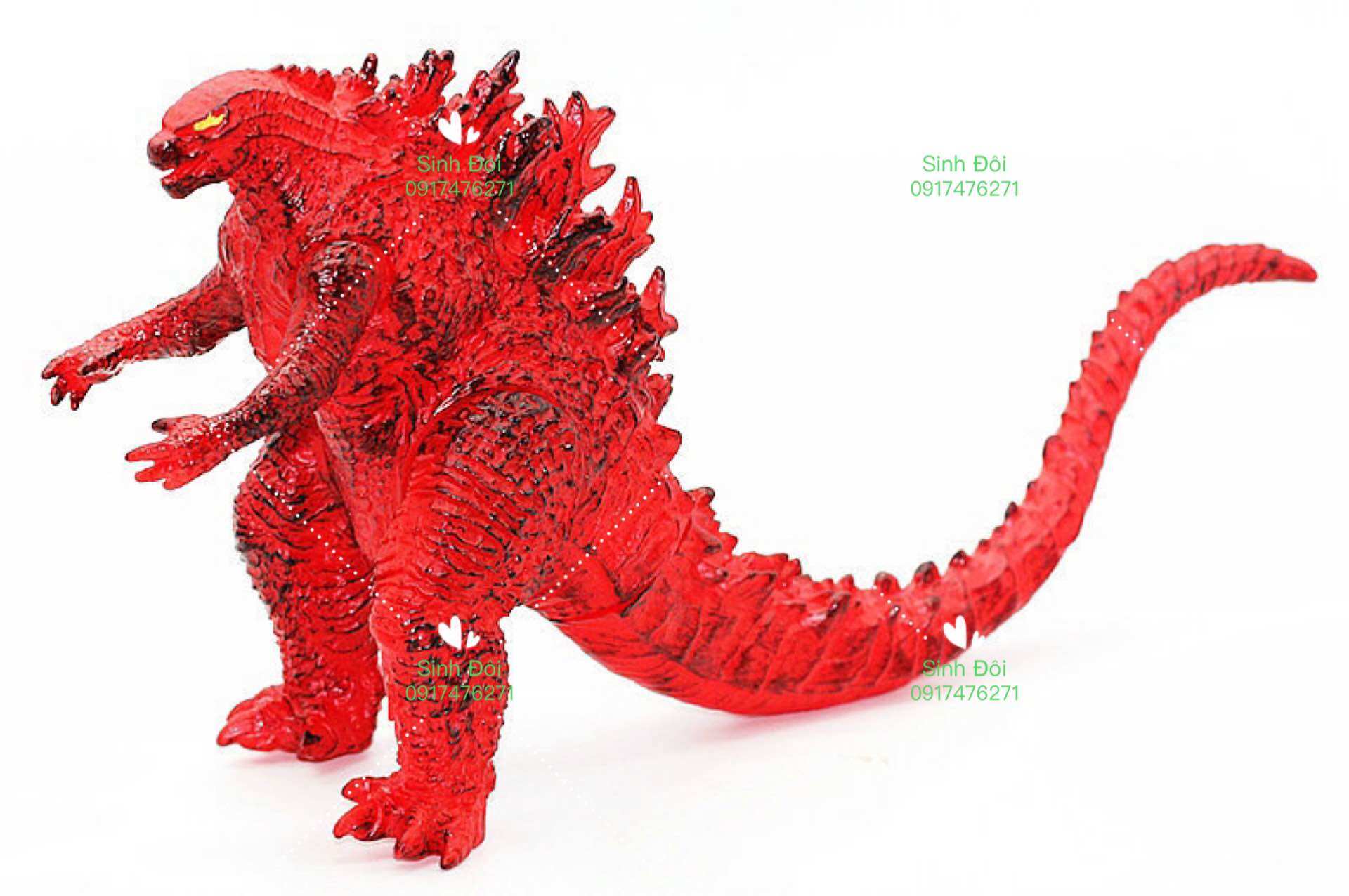 Mô hình khổng Long cao15cm màu đỏ - mô hình động vật