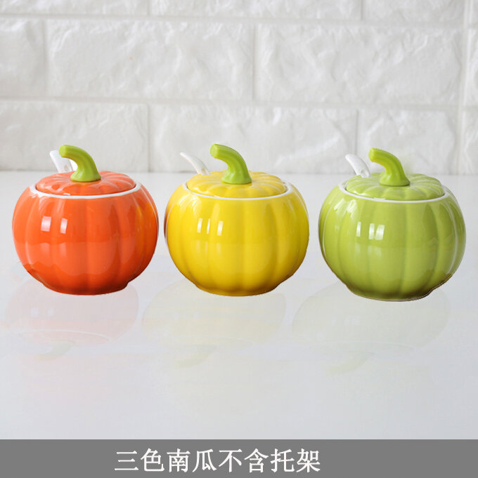 Bộ lọ gia vị gốm sứ sáng tạo hộp đường muối hộp gia vị bột ngọt hộp dầu ớt lọ gia vị nhà bếp cấp thực phẩm