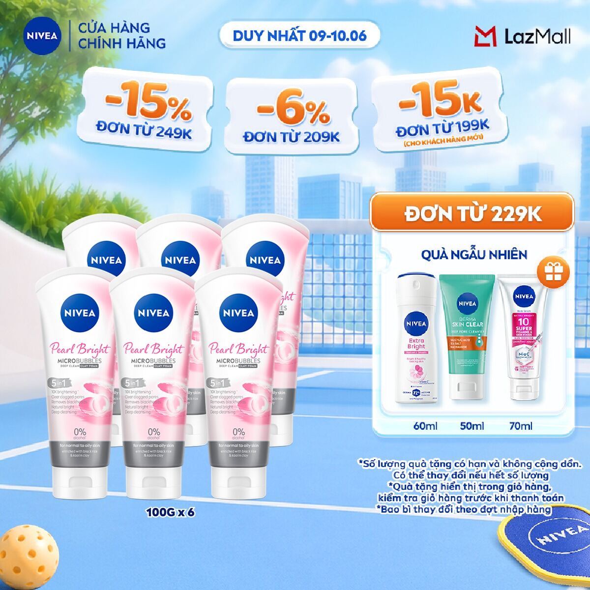 Bộ 6 Sữa Rửa Mặt Ngọc Trai NIVEA (100g) - 86704/81273