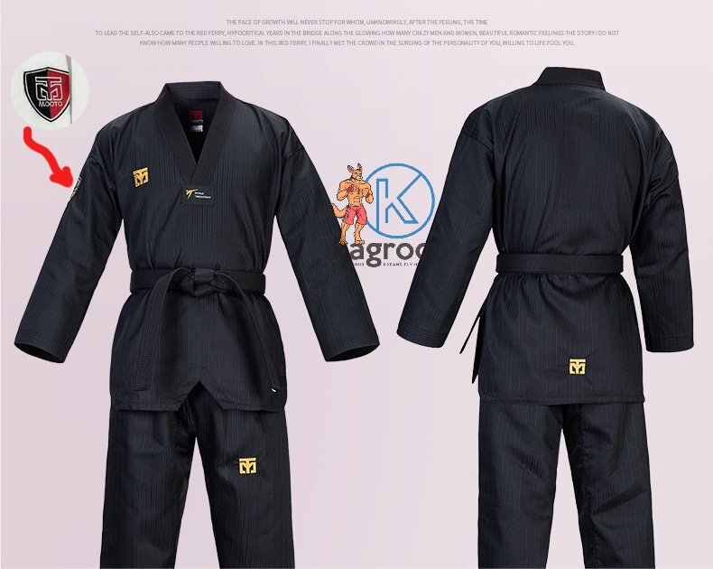Võ phục Taekwondo Mooto full đen vải TKD