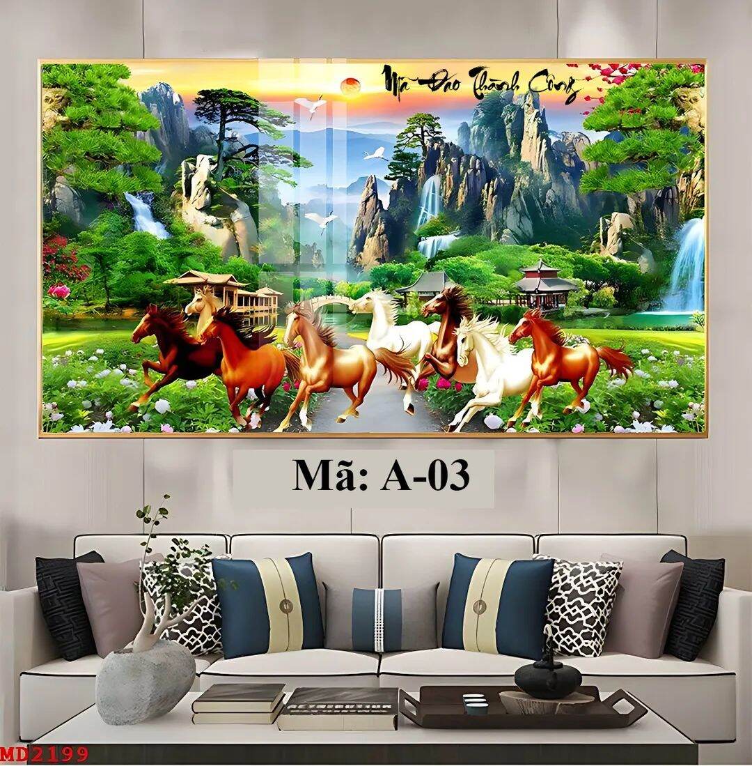 TRANH Tráng gương sẵn treo  PHONG CẢNH LÀNG QUÊ 2MX90 150x70cm 120x60cm vv cỡ theo yêu cầu