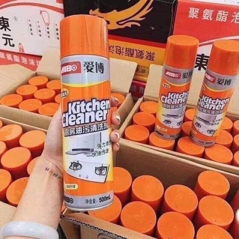 Chai xịt bọt bếp kitchen clean vàng cam dễ sử dụng
