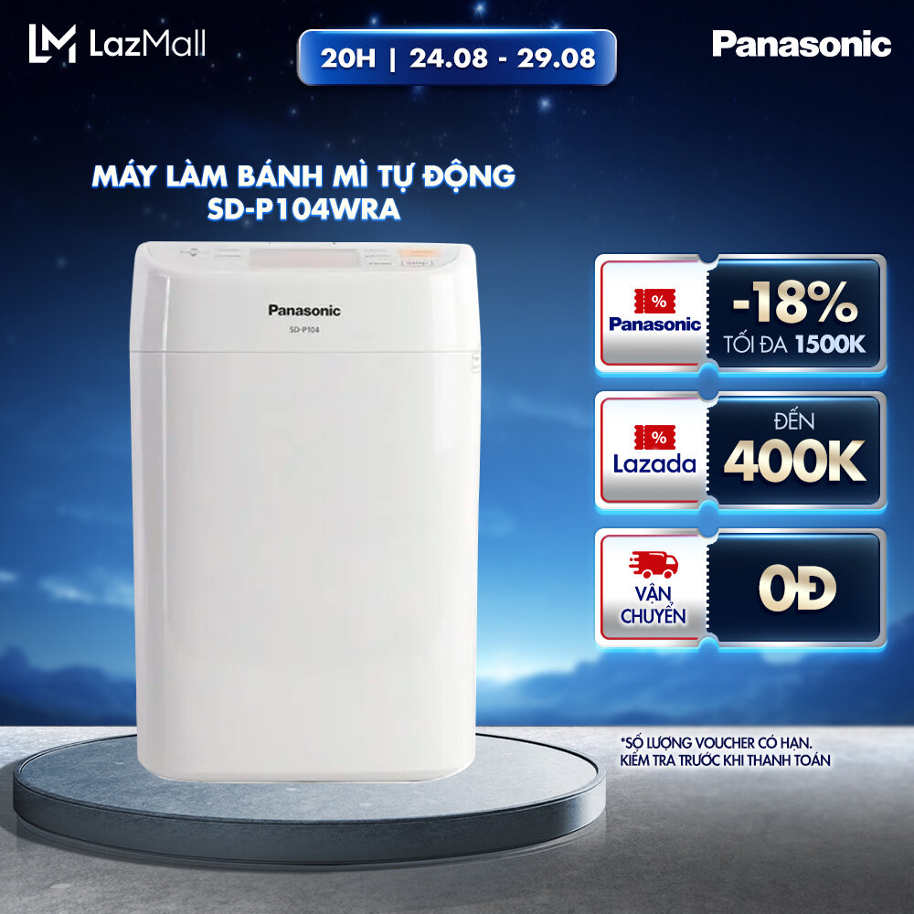 [Trả góp 0%]Máy Làm Bánh Mì Tự Động Panasonic SD-P104WRA 13 thực đơn tự động - Hàng Chính Hãng