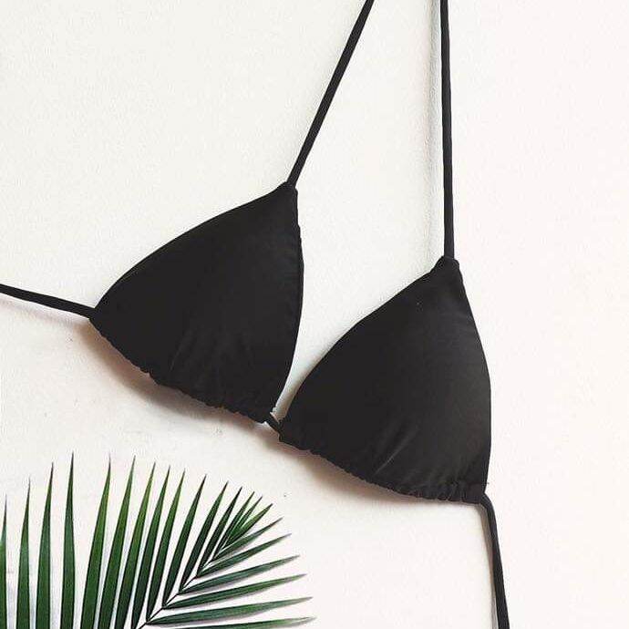 Bikini lẻ, áo bơi nữ basic mút mỏng màu đen, trắng