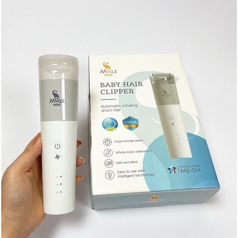 Tông đơ cắt tóc moaz bebe, tự động hút tóc thừa, thân máy kháng nước