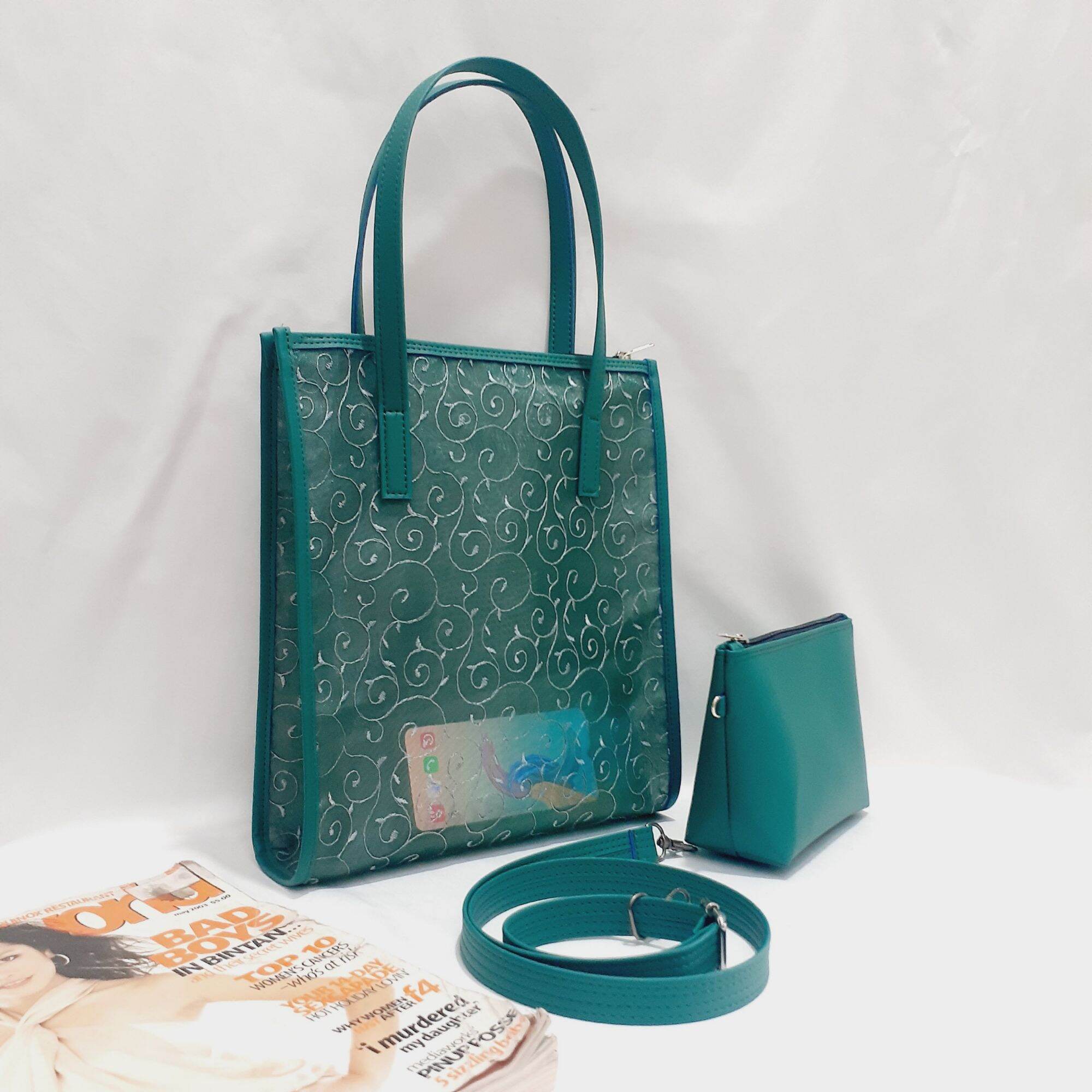2-in-1 Transparent Women's Handbag for Work, Made of Computer Mesh Material, Can Hold Laptops, A3, A4 Documents, with Wallet and Matching Crossbody Strap - 6