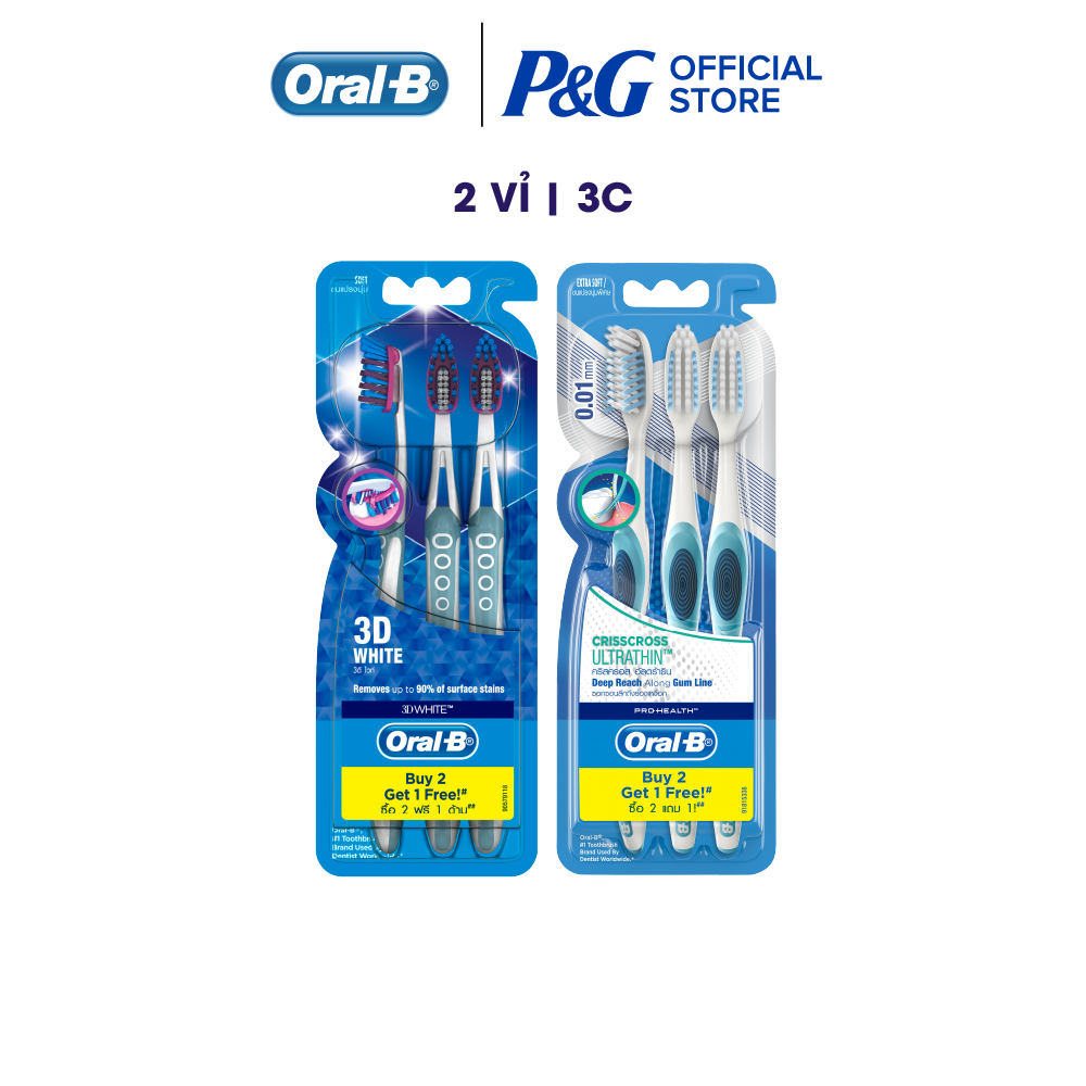 Combo 2 Vỉ Bàn Chải Đánh Răng ORAL-B Vỉ 3 Cây x2