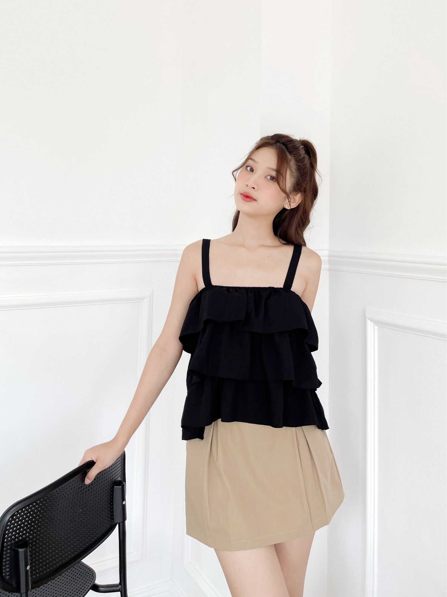 YU CHERRY | Áo nữ  Linen Layer Cami Top YA367