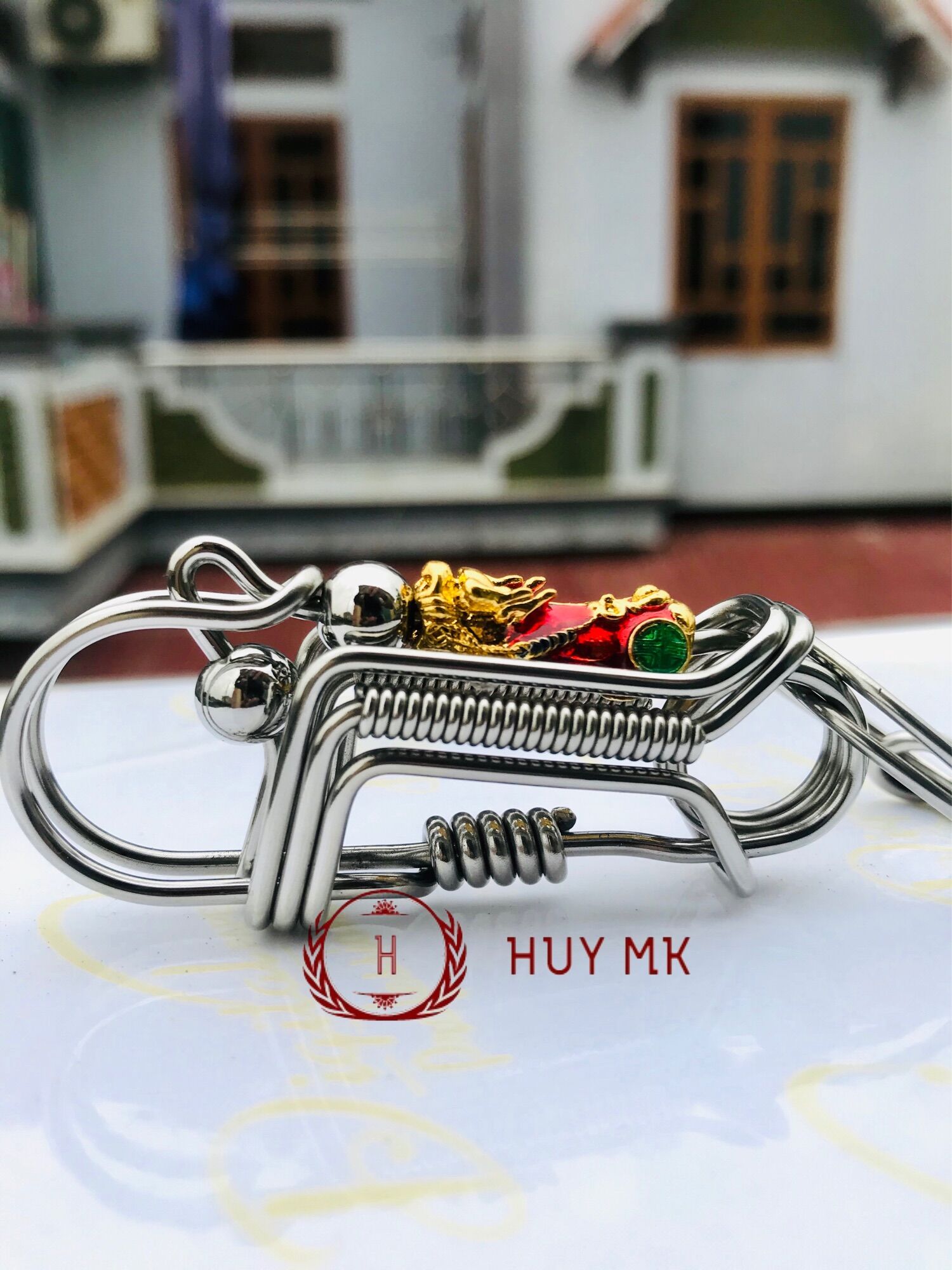 móc khóa thủ công tỳ hưu đỏ