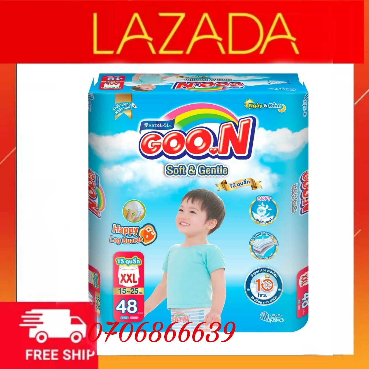 TÃ QUẦN GOON SOFT & GENTLE M58 L52 XL50 XXL48