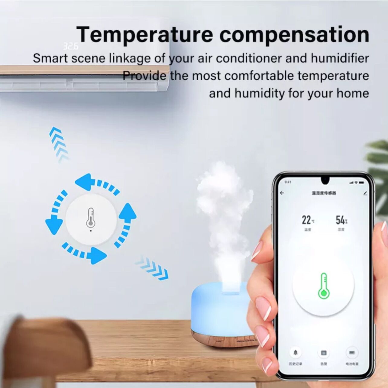 Cảm biến nhiệt độ & độ ẩm Zigbee Tuya