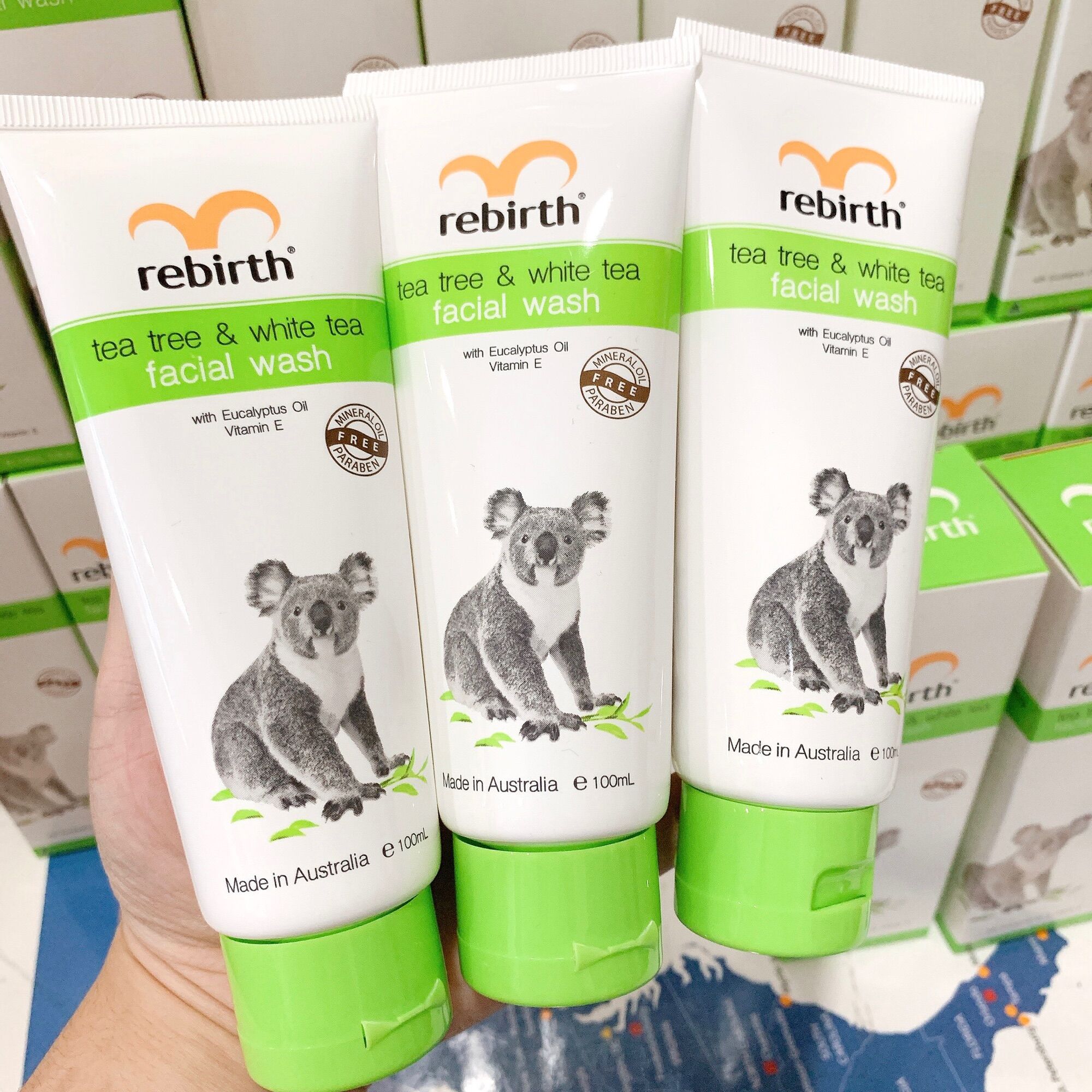 Sữa rửa mặt dành cho da nhờn rebirth tea tree & white tea facial wash 100ml