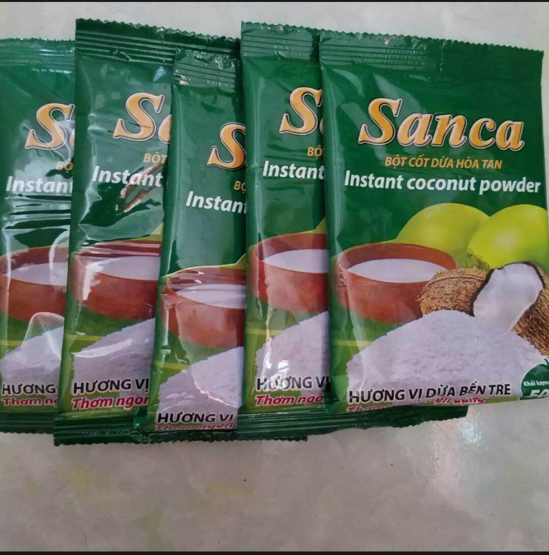 combo 10 gói bột cốt dừa sanca gói 50g