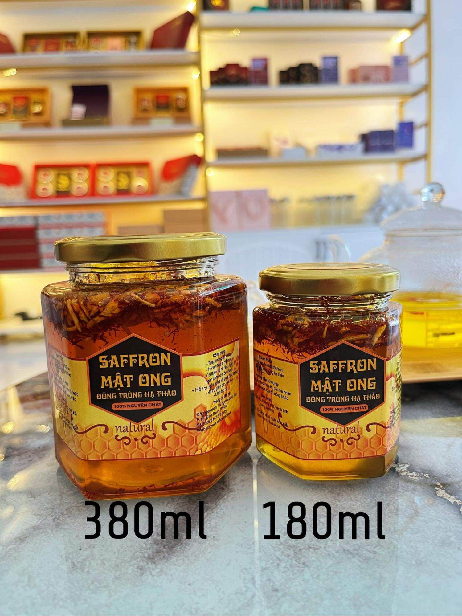 Mật ong Saffron Đông Trùng Hạ Thảo 180ml / lọ
