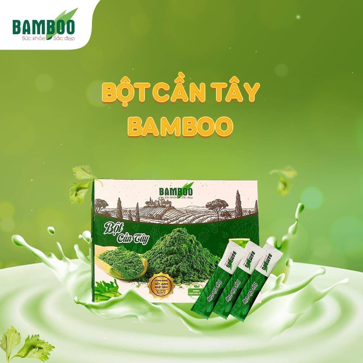 Các bạn đã biết gì chưa Bột cần tây bamboo nguyên chất có nguồn gốc từ các trang trại được kiểm định, sàng lọc kĩ càng. Được làm từ lá cần tây hữu cơ tươi và được sấy lạnh tiệt trùng và ghiền mịn. thumbnail