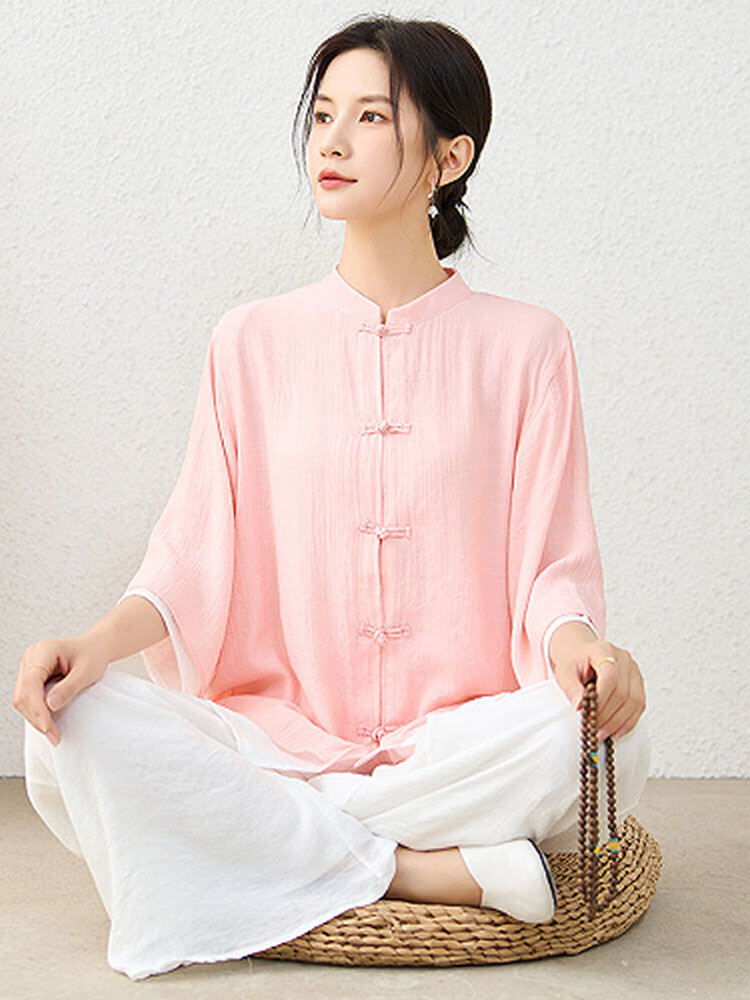 Bộ Đồ Thiền Nữ Phong Cách Trung Hoa Cổ Điển Cotton Mùa Hè 2023 Thiết Kế Giản Dị Cho Phụ Nữ Từ 18-25 Tuổi