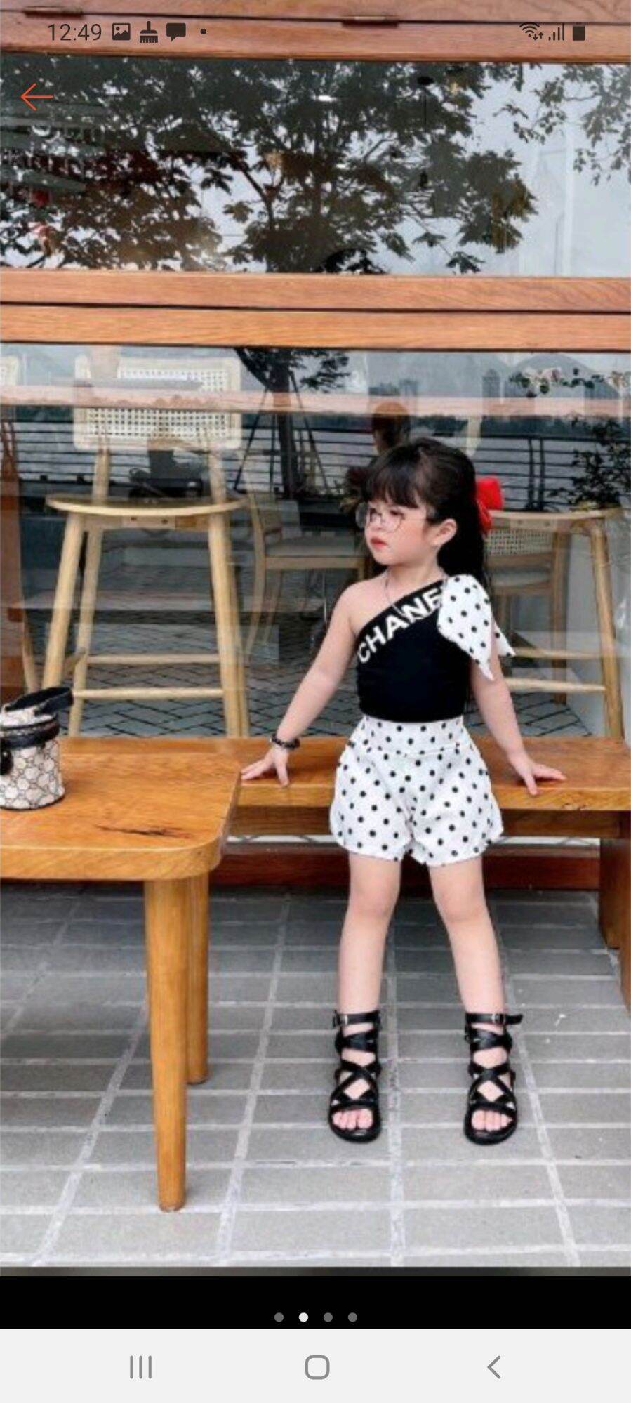 Set sọt quần lụa áo thun cotton bé gái 25_35kg
