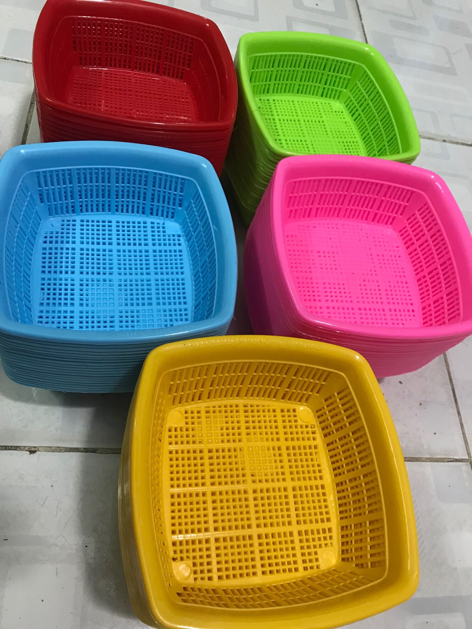 💥Set 5 Rổ VUÔNG, Cở Nhỏ, Mini Nhiều Màu (Kt: 15*5cm)