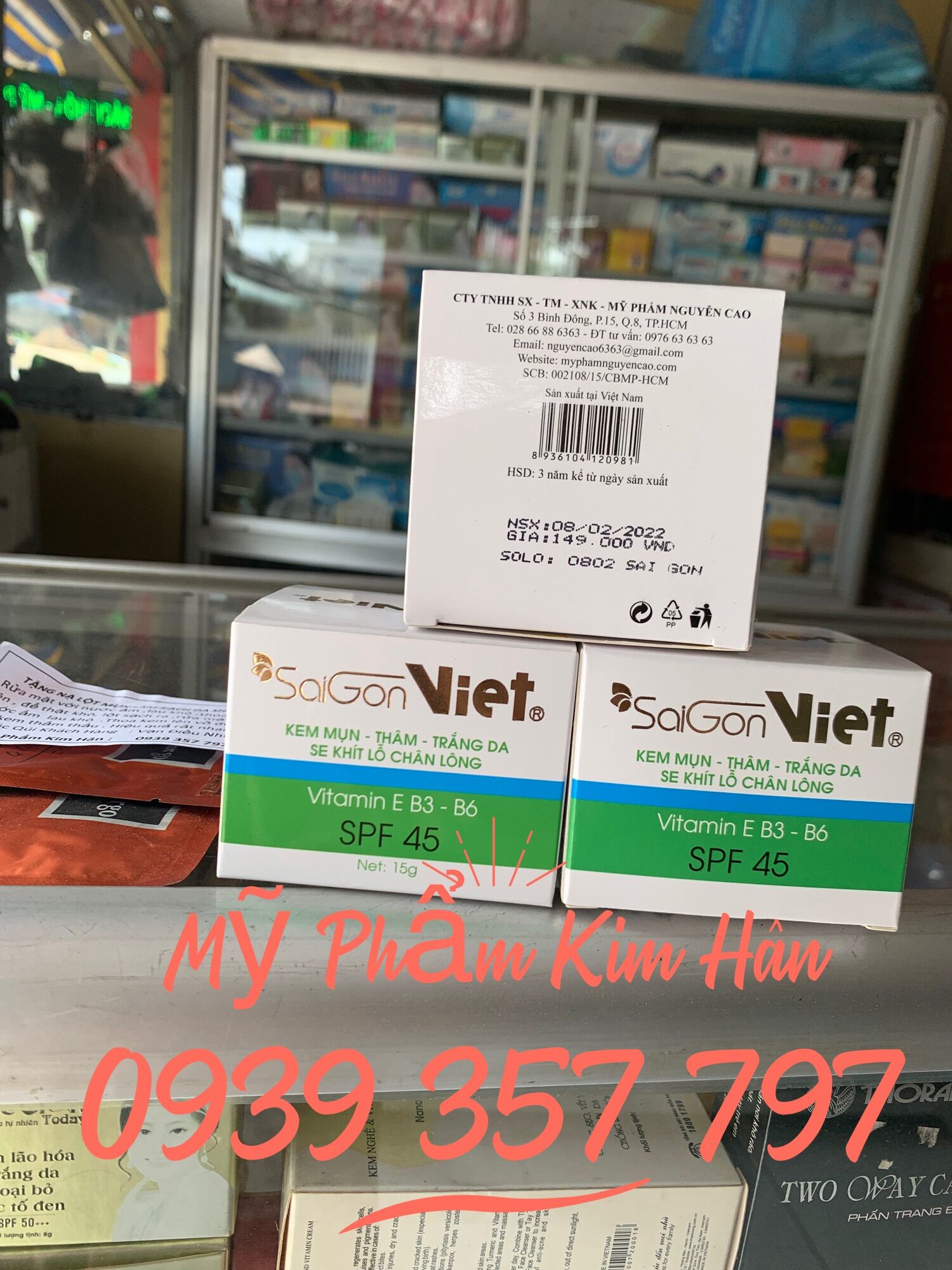 3 hộp kem mụn thâm trắng da Sài Gòn Việt