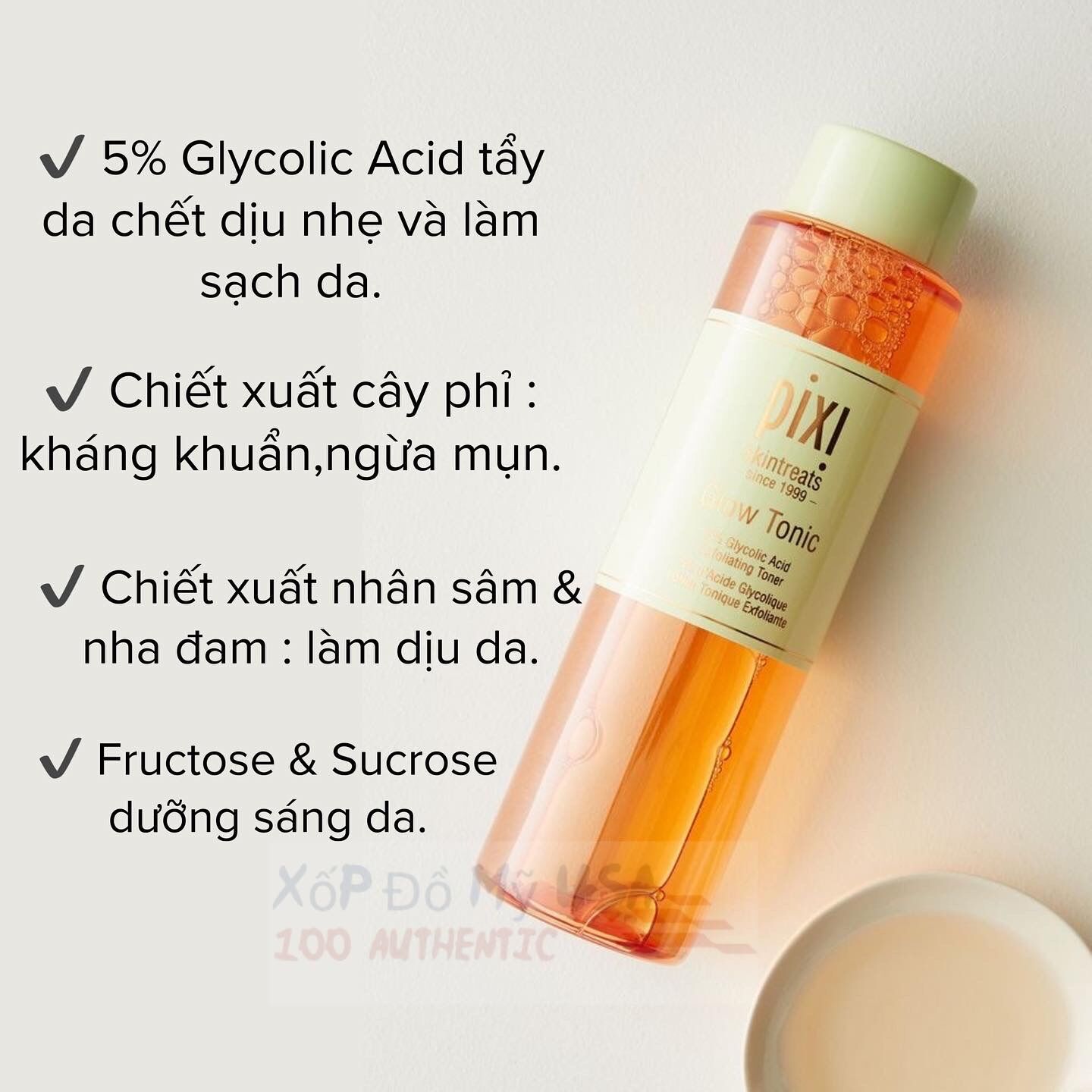 Toner nước hoa hồng cân bằng da pixi glow tonic duo 250ml