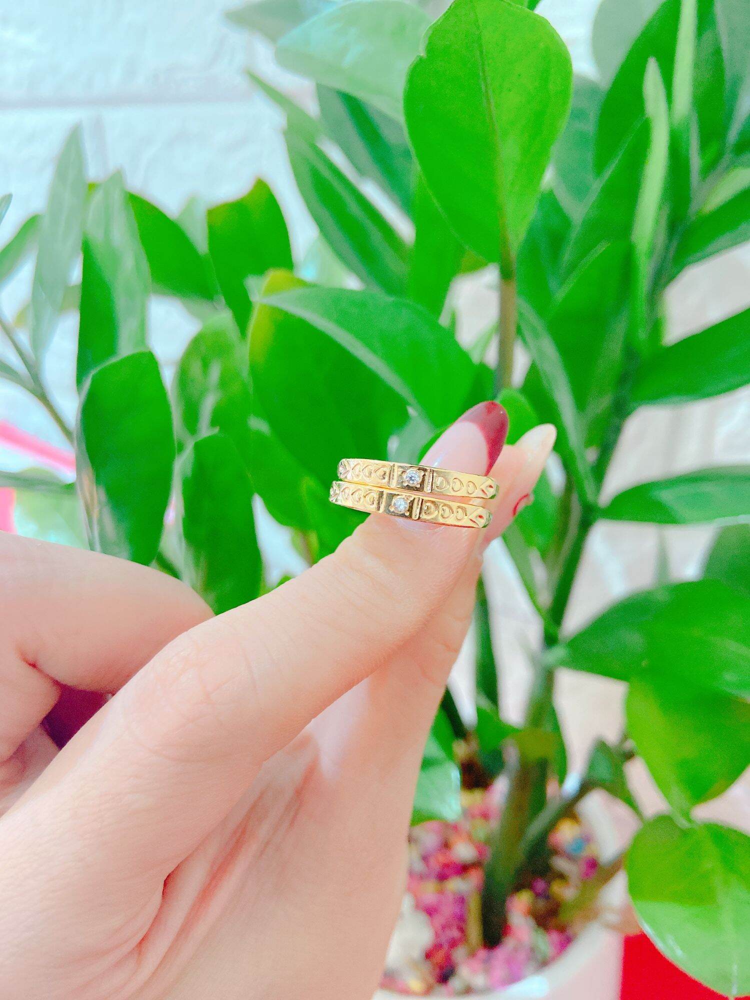Nhẫn cưới vàng tây  non tuổi ( nhẫn cặp, nhẫn đôi ).