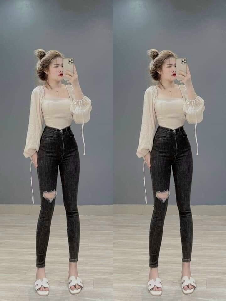 QUẦN JEAN CẠP CAO CO GIÃN TÔN DÁNG