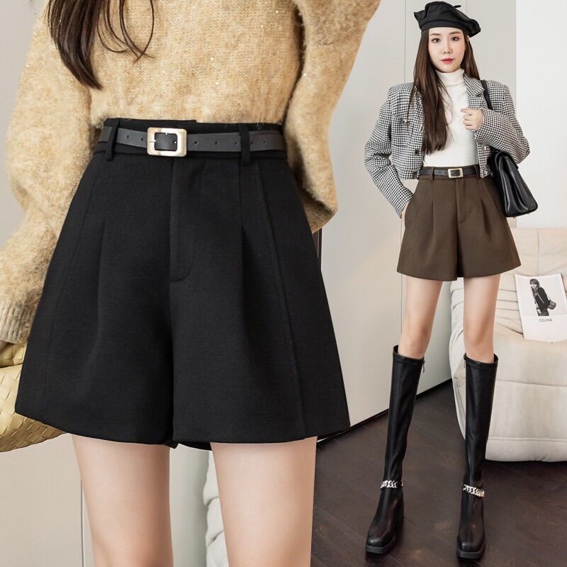Quần short nữ ống rộng cạp cao, không kèm đai M34