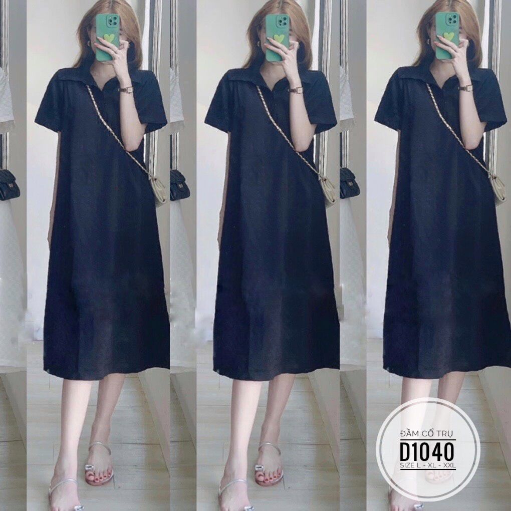 60-90kg Bigsize ĐẦM SUÔNG CỔ TRỤ D1040