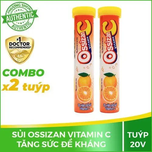 [Combo 2 týp] Sủi Vitamin Ossizan C vị Cam bổ sung vitamin C tăng sức đề kháng