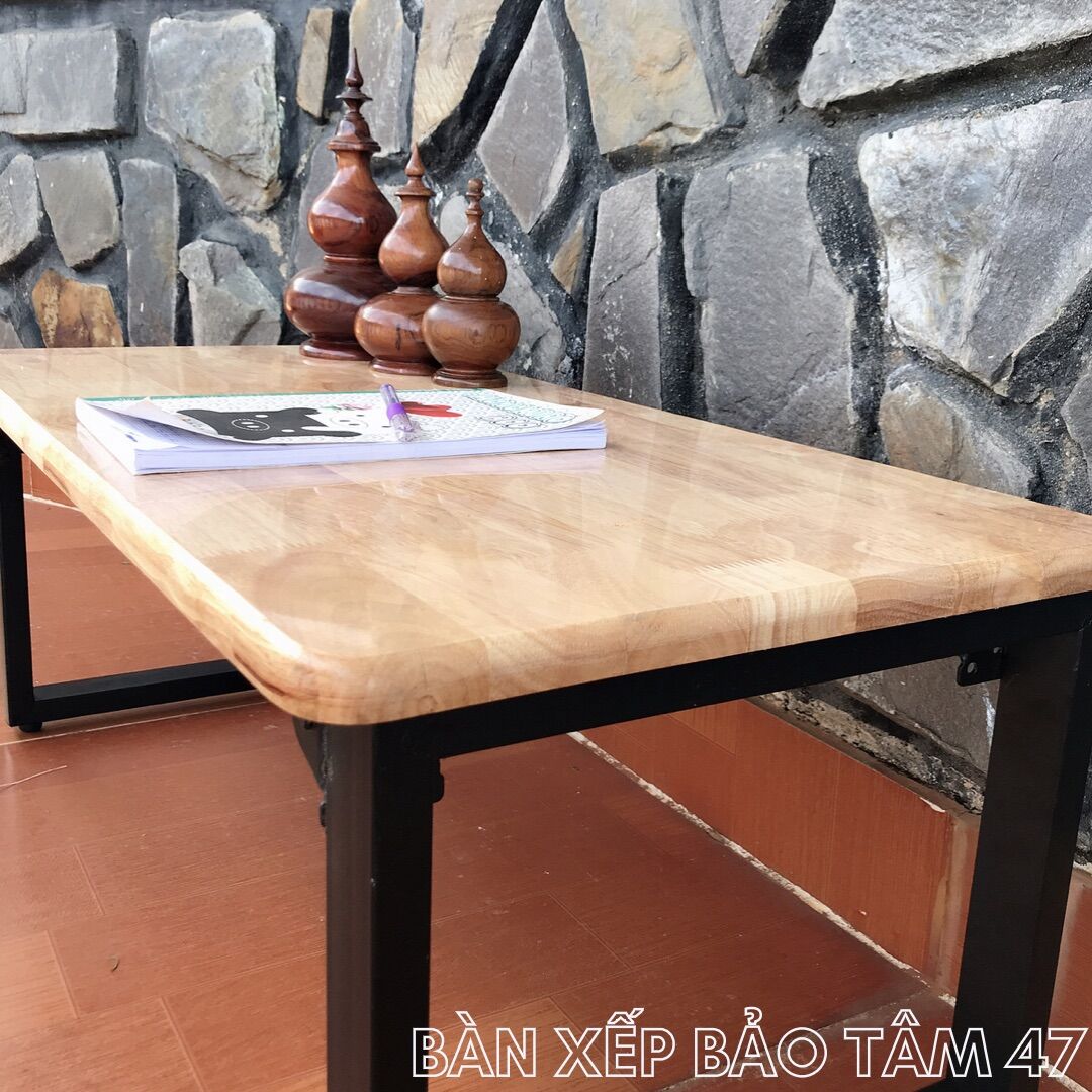Bàn Gỗ Chân Sắt Gấp Gọn (50*80*35)