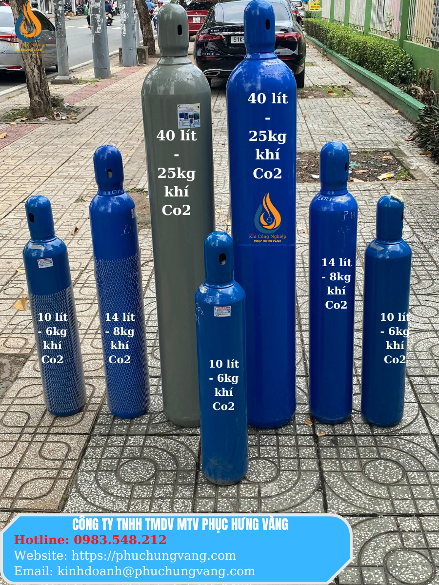Bình Khí Co2 Hàn Mig 10Lít (6kg Khí Co2)