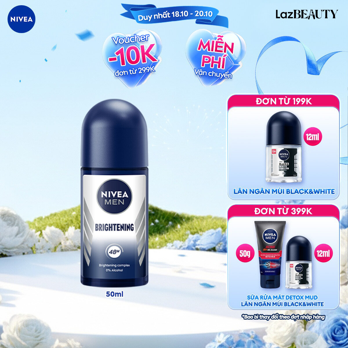 Lăn Ngăn Mùi NIVEA MEN Cool Kick Mát Lạnh (50 ml) - 82886+83188