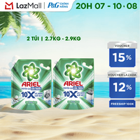 Combo 2 Nước Giặt Gel ARIEL 10X Sức Mạnh Giặt Sạch Chuyên Gia Cửa Trước - Cửa Trên Hương Downy Nắng Sớm Túi 2.7KG/ 2.9KG