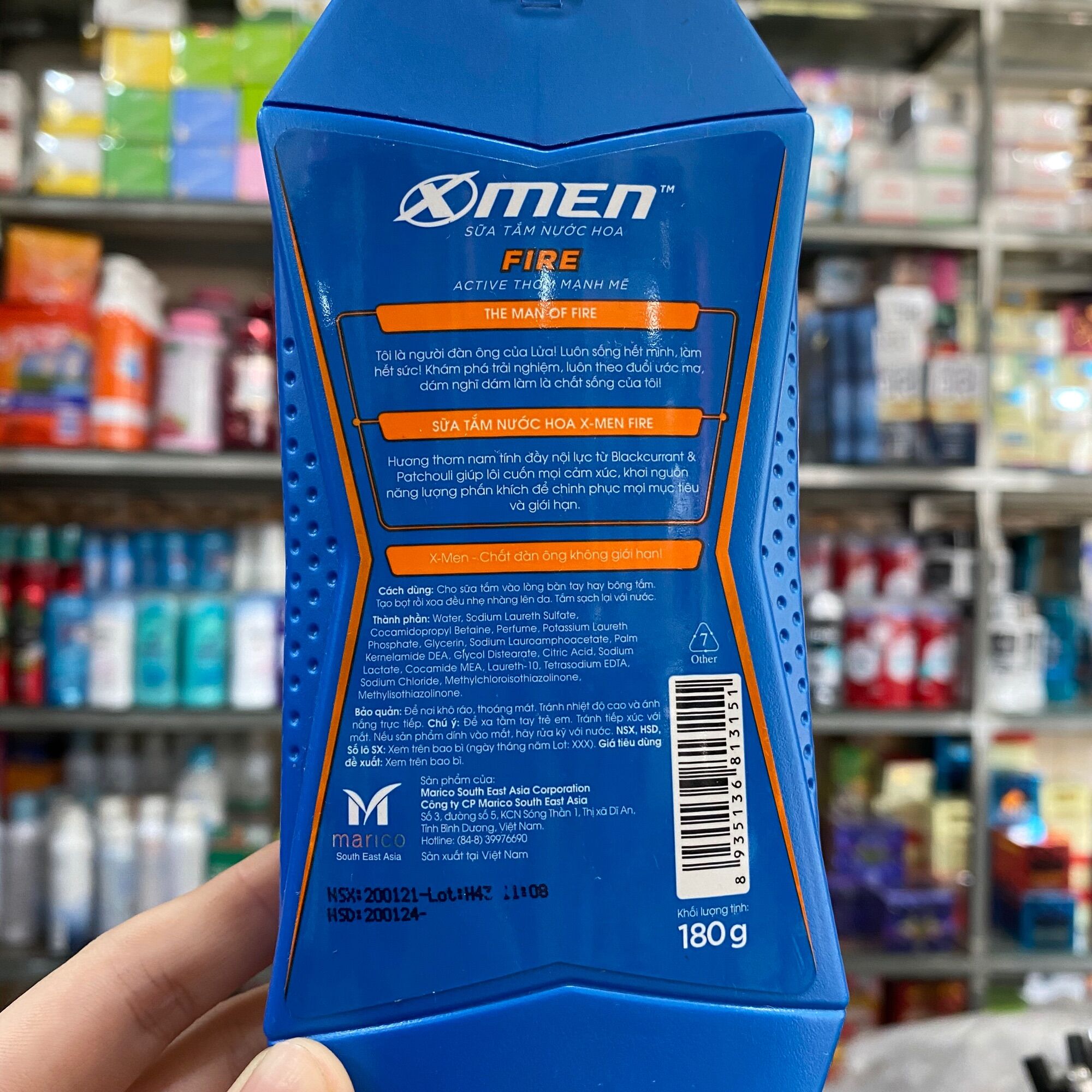 Sữa tắm nước hoa X-Men Fire Active thơm mạnh mẽ 180g