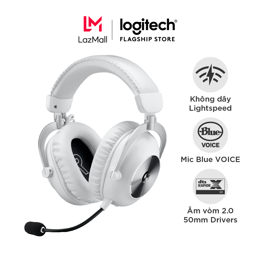 Tai nghe chơi game không dây PRO X 2 LIGHTSPEED - Âm thanh vòm DTS 2.0 màng loa Graphene 50 mm Cần m