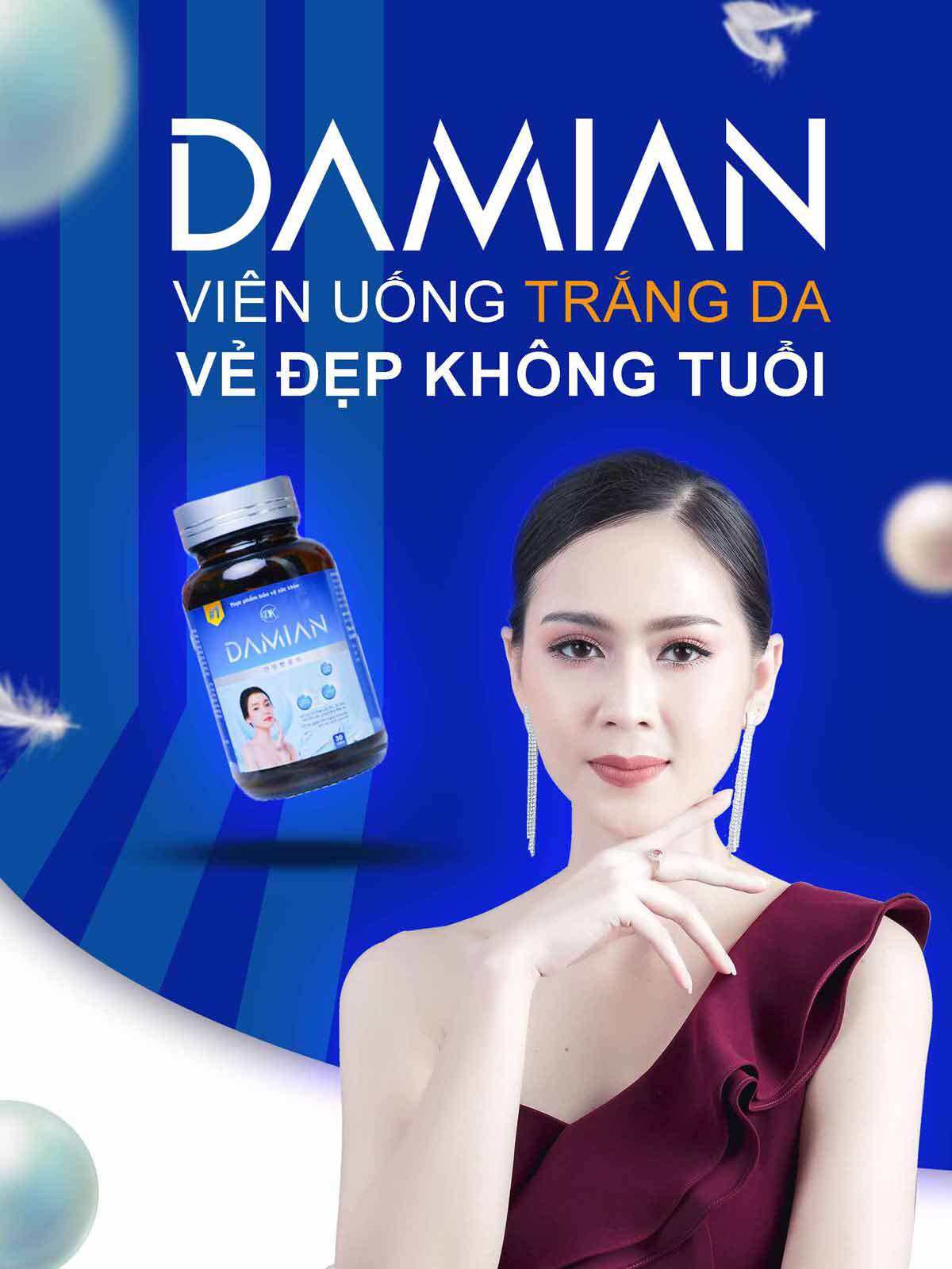 [Hàng Chính Hãng Công Ty] Viên uống trắng da Damian chứa Glutathione giúp trắng da, căng bóng, mờ th