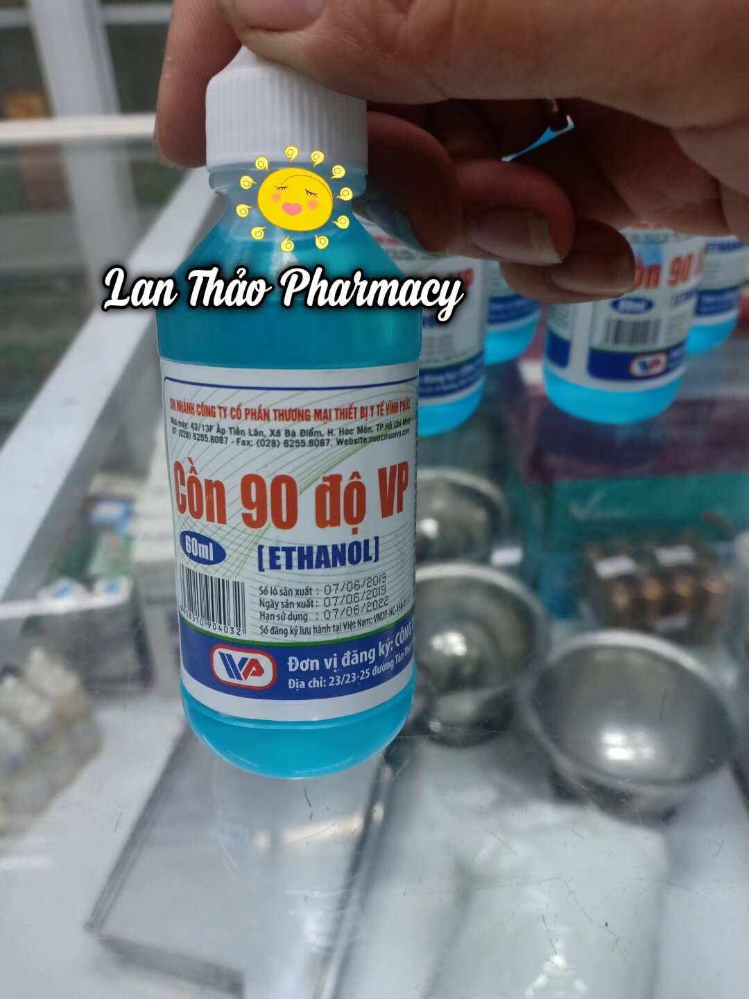[lẻ 1 chai] DUNG DỊCH SÁT KHUẨN CỒN 90 ĐỘ VĨNH PHÚC CHAI 60ml