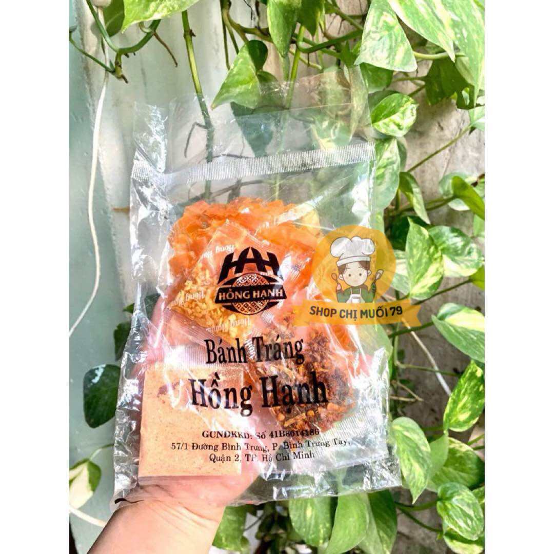  10bịch Bánh tráng dẻo đỏ Hồng Hạnh tỏi bò muối nhuyễn   loại tự trộn   
