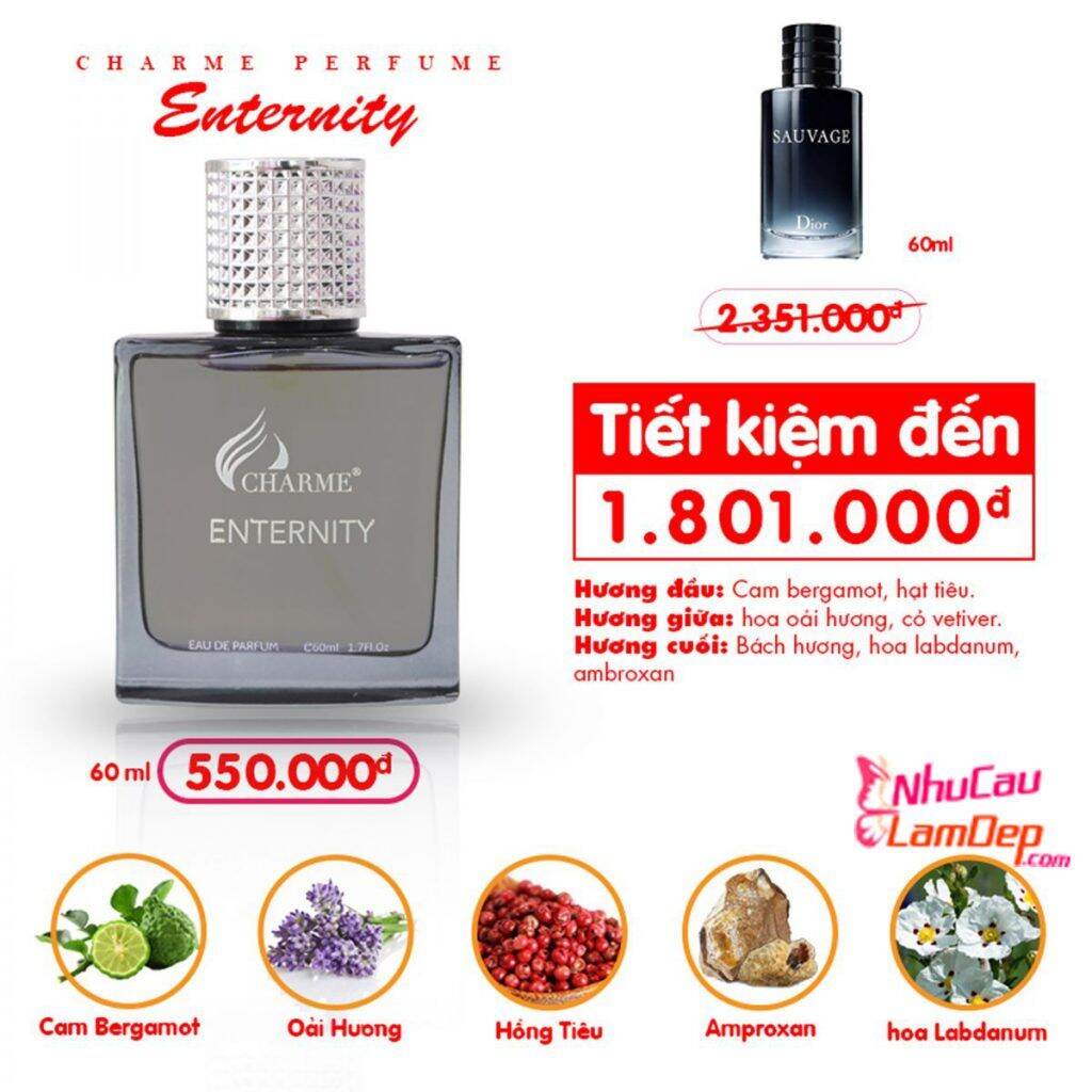 [Hcm]Nước Hoa Nam Enternity 60Ml + Son Moi