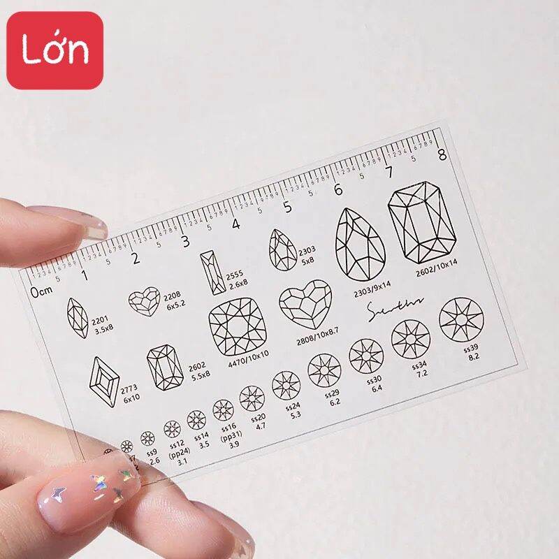 Thước đo form móng úp , thước đo móng , đo kích thước đá charm chuẩn size