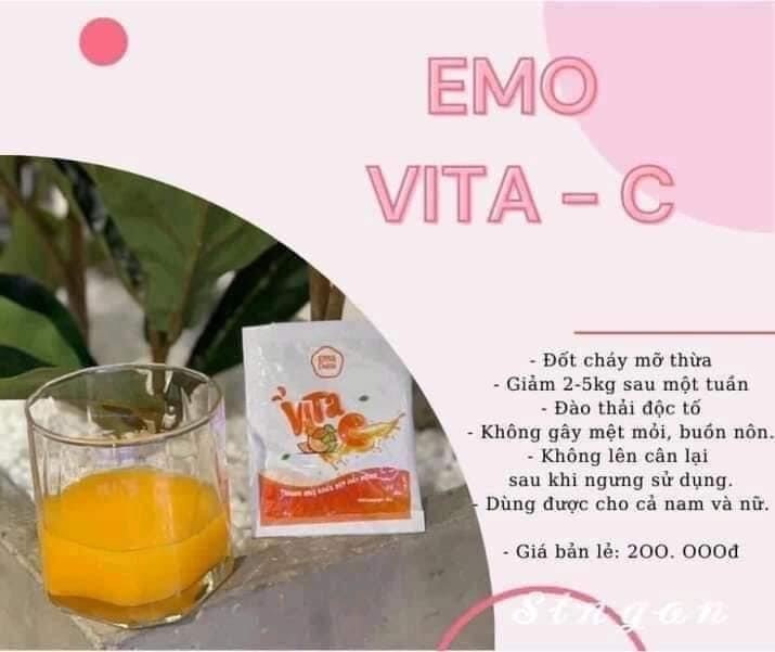 ( HAI HỘP )  BỘT TRÀ CAM  EMO kèm BÌNH NƯỚC 300ml VÀ 1 GÓI BỘT G.I.Ả.M C.Â.N