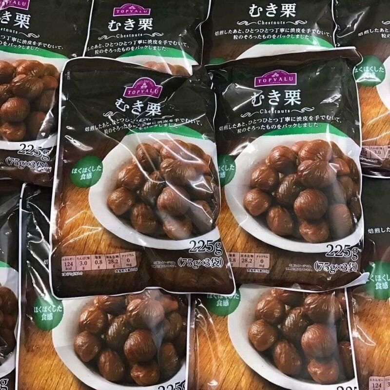 Date 12/23- hạt dẻ tách vỏ topvalu nhật gói 225gr