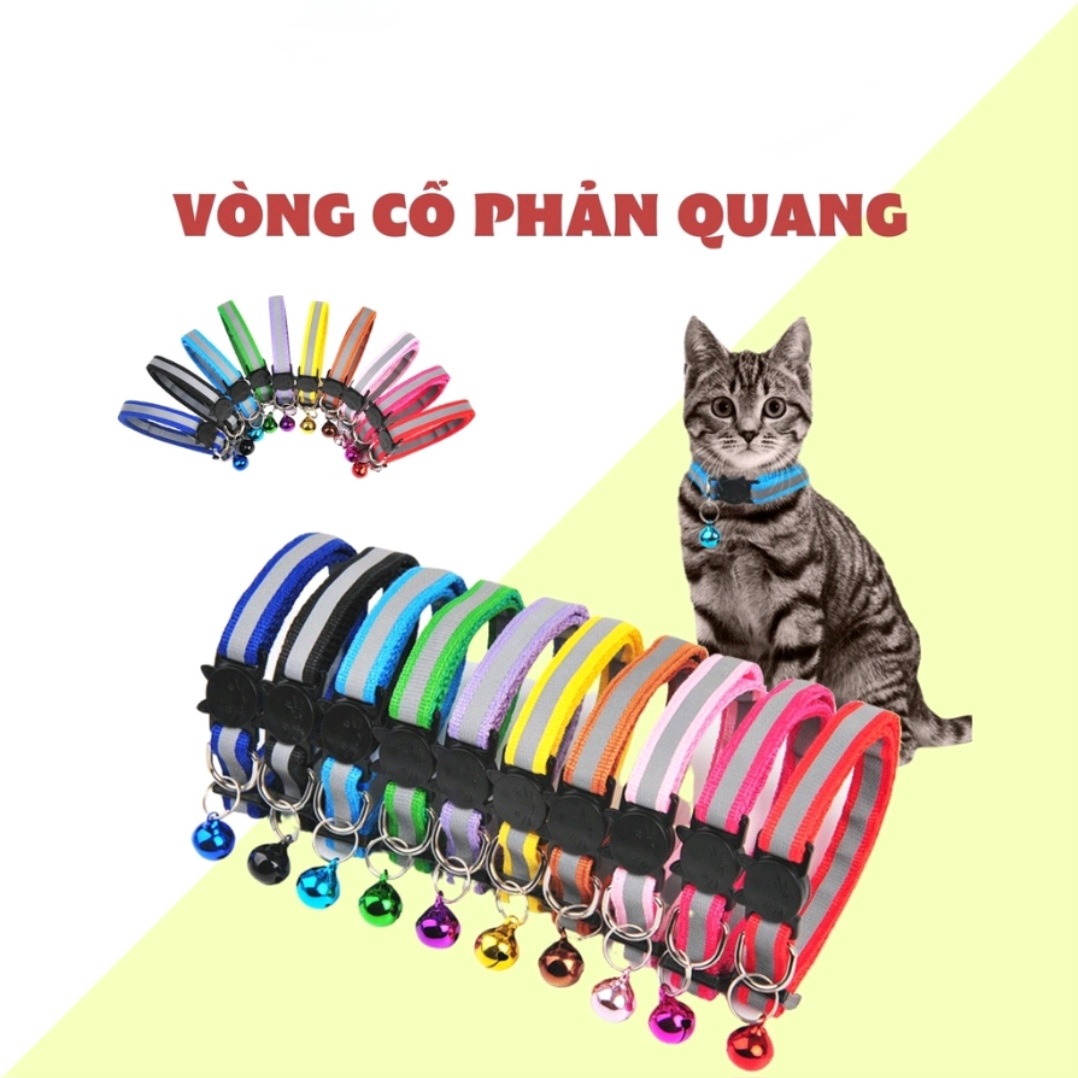 Vòng cổ chó mèo phản quang có chuông