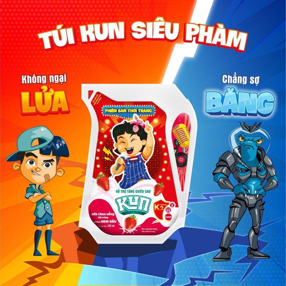 Thùng 24 túi sữa Kun Siêu Phàm 110ml đủ vị